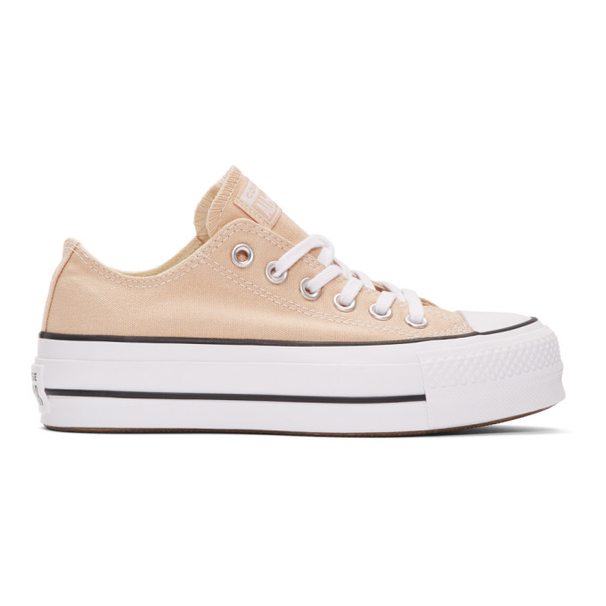 Shop Converse Beige Chuck Taylor All Star Lift Platform Sneakers In Particle
