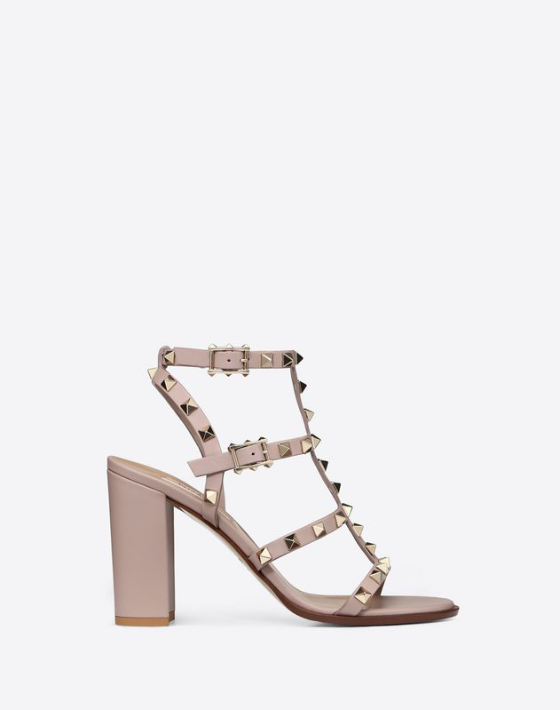 valentino rockstud t strap sandal poudre