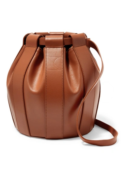 Shop Low Classic Leather Bucket Bag In Tan