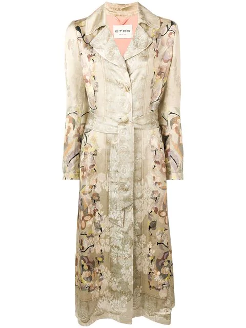 floral trench coat