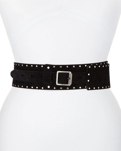 RAG & BONE FIELD STUDDED SUEDE WAIST BELT