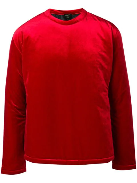 red jean jumper