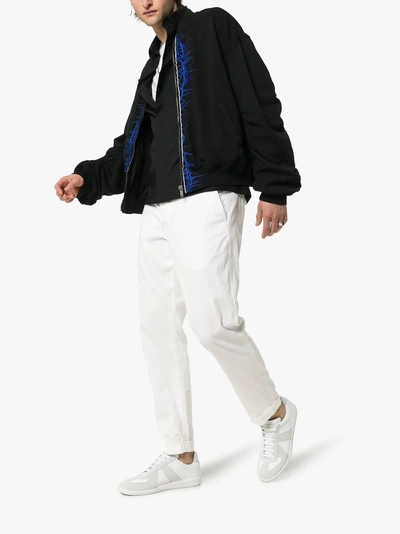 Haider Ackermann Thorn Embroidered Cotton Bomber Jacket In Black