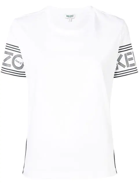 Shop Kenzo Logo Sleeve Print T Shirt In White