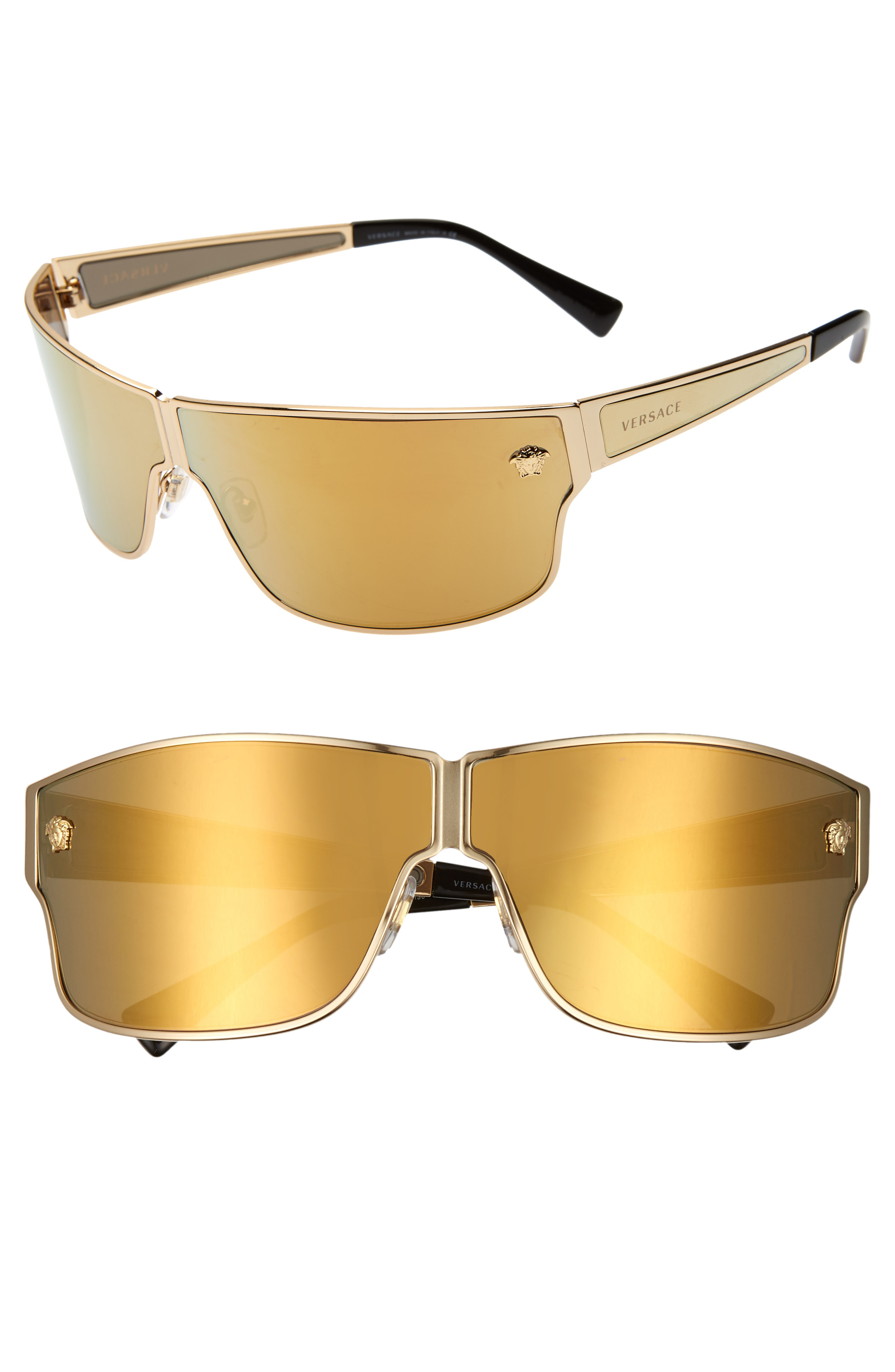 versace mirrored shield sunglasses