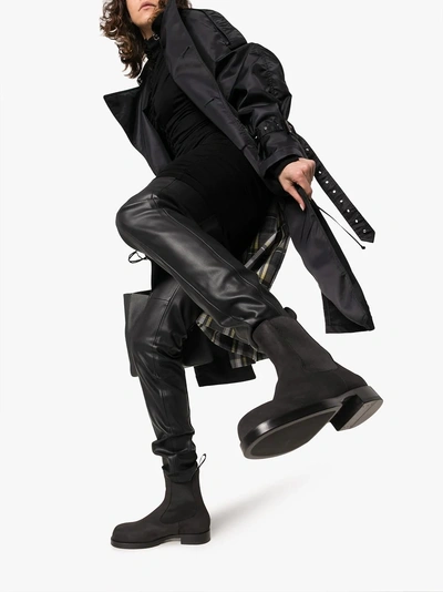 Alyx 1017 9sm Black Flat Vibram Sole Leather Chelsea Boots In 001