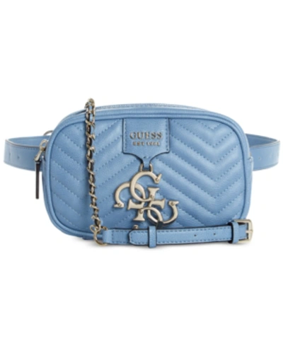 Shop Guess Violet Convertible Crossbody Belt Bag In Sky gold