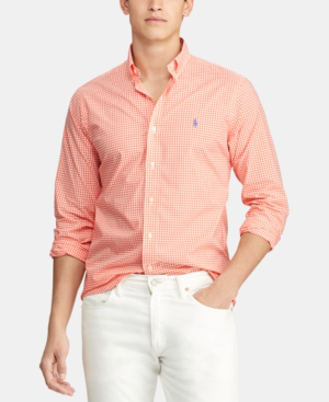 polo ralph lauren men's classic fit stretch poplin shirt