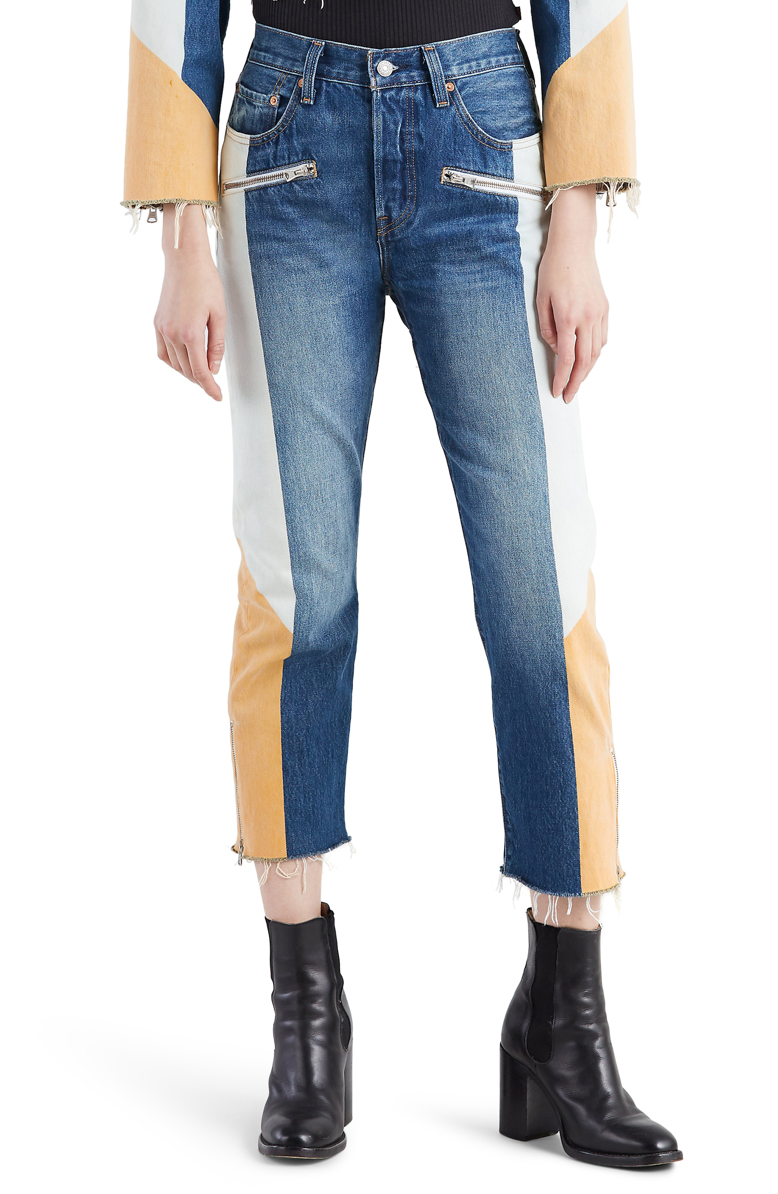 levi's color block jeans