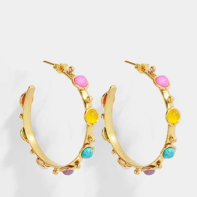SYLVIA TOLEDANO SYLVIA TOLEDANO | Petite Candy Earrings in Gold-Plated Brass and Multicolored Stones