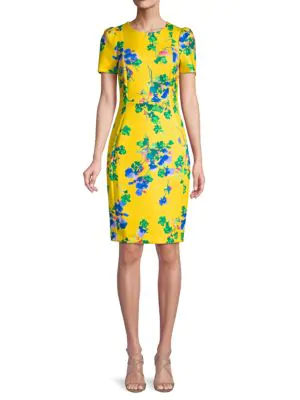 calvin klein single flower sheath dress