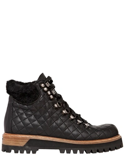 LE SILLA Quilted Calf & Shearling Boots