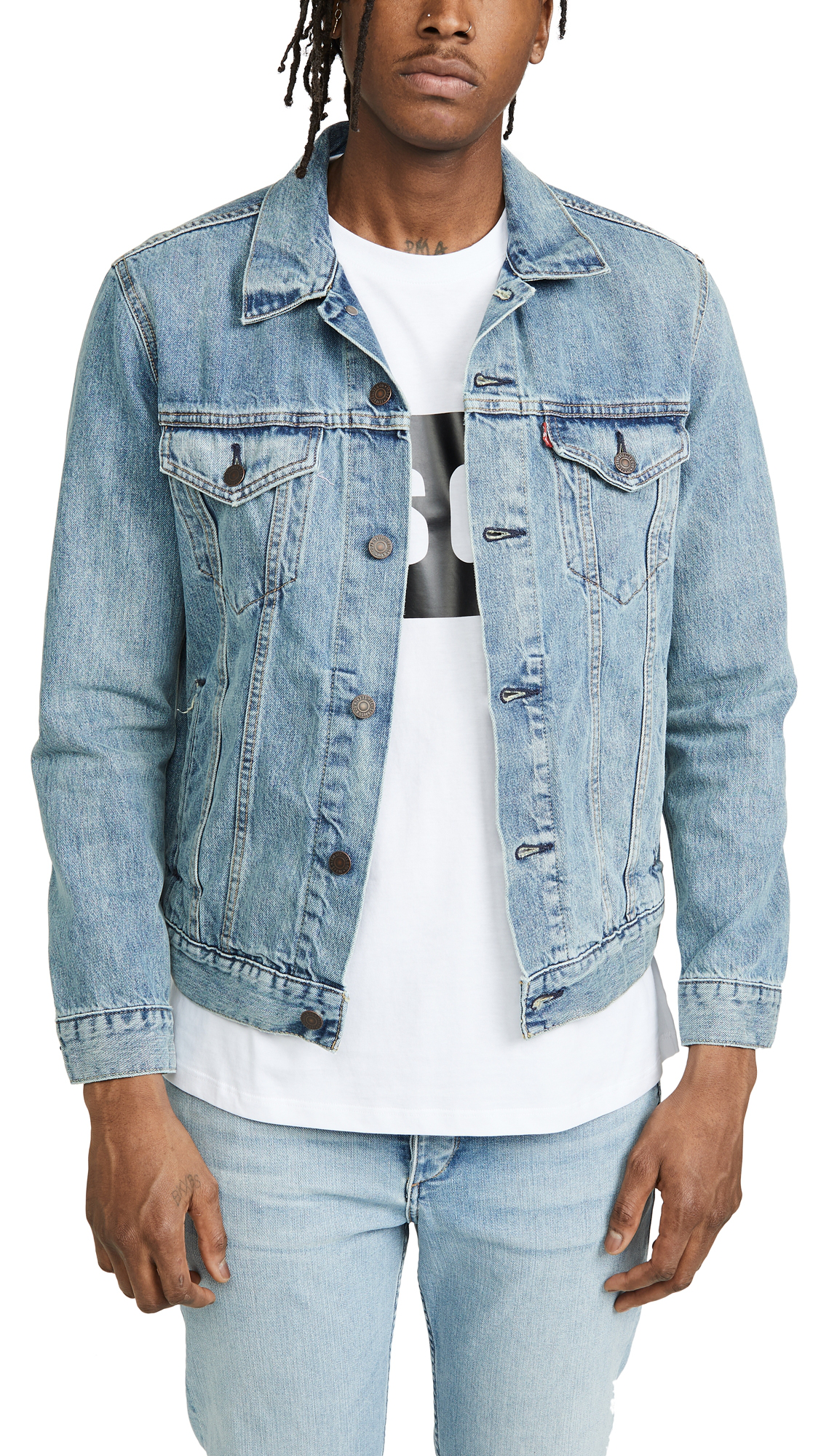 levi long denim jacket