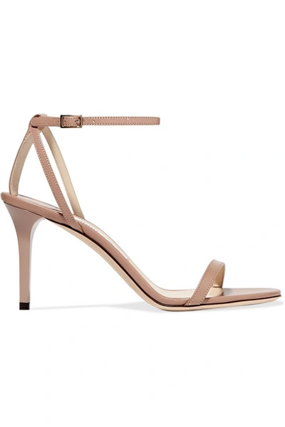 JIMMY CHOO MINNY 85 LEATHER SANDALS