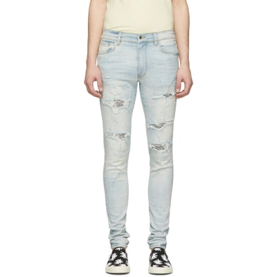 Amiri Blue Sequin Zebra Jeans