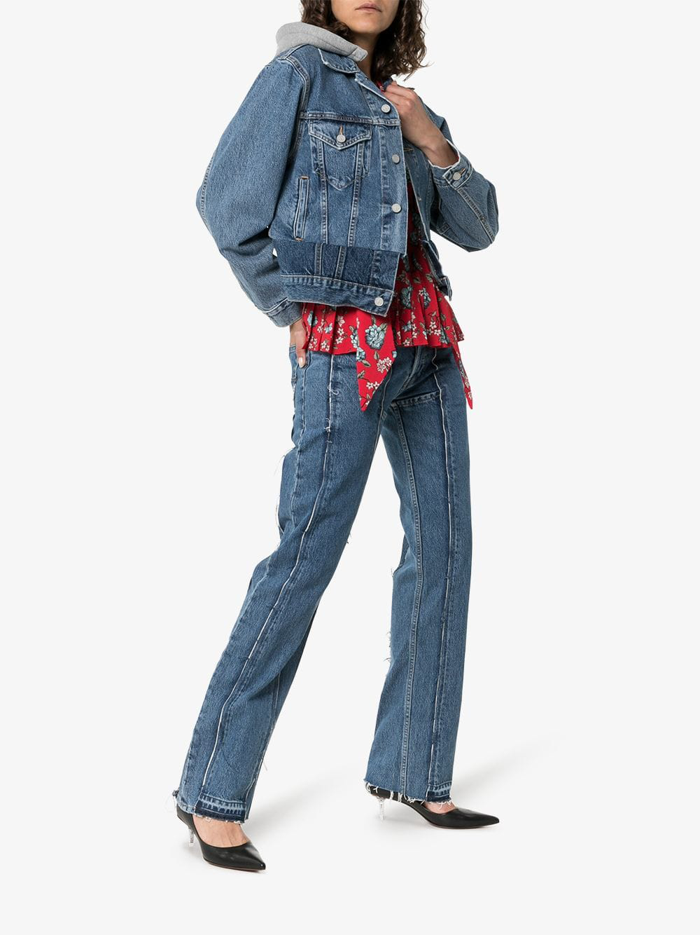 vetements hooded denim jacket