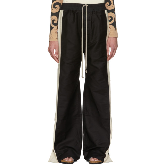 Shop Rick Owens Drkshdw Black And Off-white Easy Pushers Trousers 