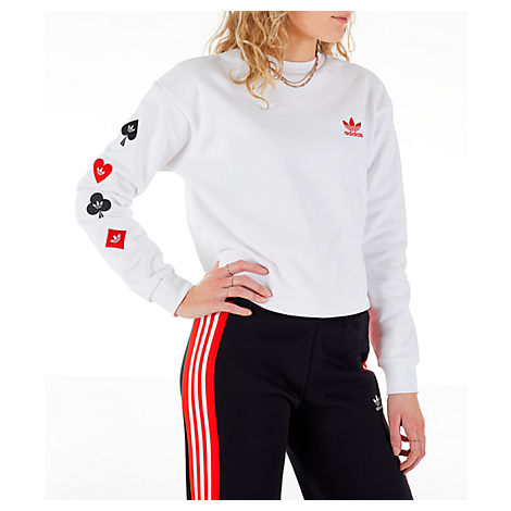 Shop Adidas Originals Adidas Women's Originals V-Day Crew Sweatshirt In  White Size Large 100% Cotton