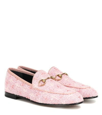 GUCCI JORDAAN TWEED LOAFERS