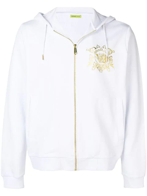 versace hoodie white and gold