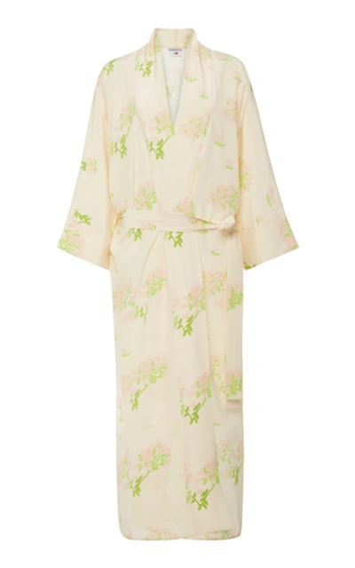 BERNADETTE ANTWERP PEIGNOIR FLORAL-PRINT SILK ROBE
