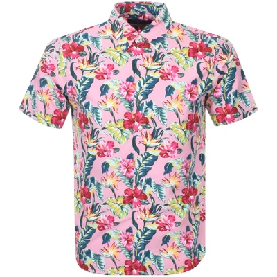 POLO RALPH LAUREN SHORT SLEEVED FLORAL SHIRT PINK