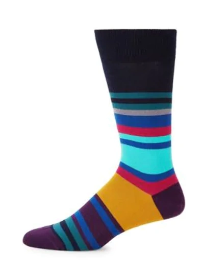 PAUL SMITH MEN'S SPACE STRIPE MID-CALF SOCKS