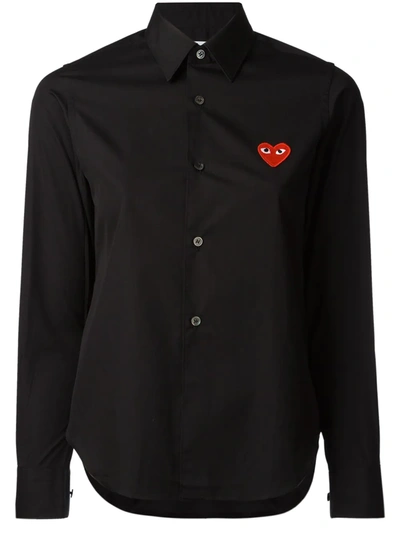 COMME DES GARÇONS PLAY EMBROIDERED-HEART SHIRT