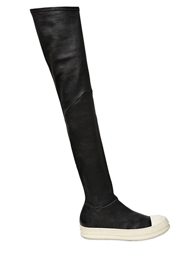 RICK OWENS Over The Knee Stretch Leather Sneakers