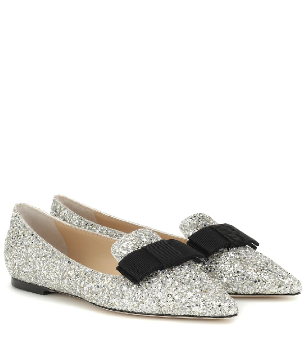 jimmy choo gala glitter flats
