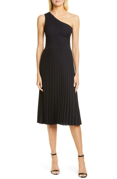 ted baker navy one shoulder dress Ted Baker Miriom Mixed Media One-shoulder Dress In Navy