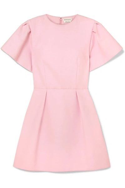 Alexander Mcqueen Wool-blend Crepe Mini Dress In Pink