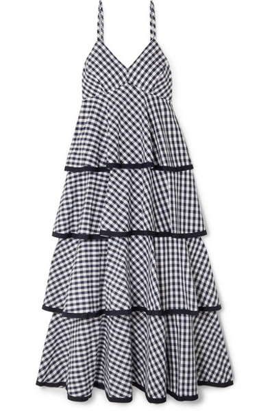 JCREW SPIRO TIERED GINGHAM COTTON-POPLIN MIDI DRESS