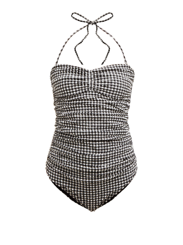 ganni gingham swimsuit
