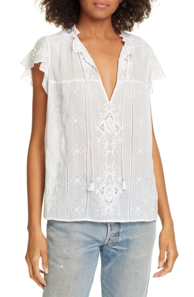 LOVE SAM ROCHELLE EMBROIDERED TOP
