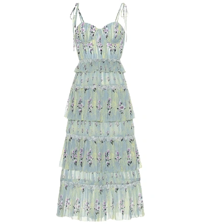 self portrait mint green dress Mint Ramie Midi Dress main image 0
