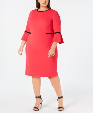macy's calvin klein plus dresses