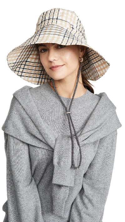 GANNI Seersucker Bucket Hat