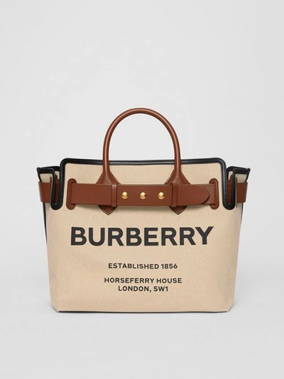 Shop Burberry The Medium Cotton Canvas Triple Stud Belt Bag In Malt Brown black