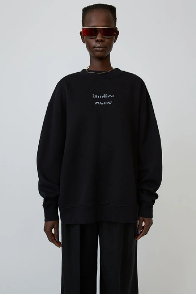 Acne 完売　ビッグシルエットスウェット Acne Studios - 지퍼 로고 스웨터 - 블랙