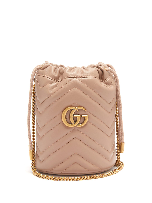 gg marmont leather bucket bag