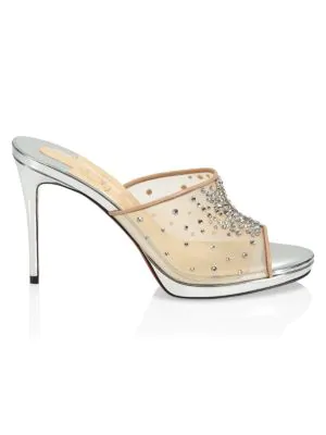 christian louboutin violas crystal mesh mules