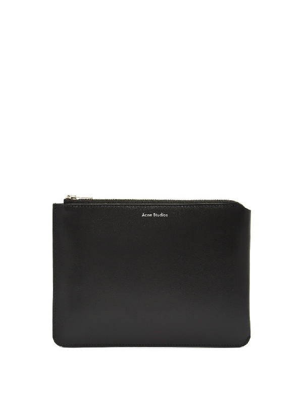 Shop Acne Studios Malachite Small Leather Pouch In Black