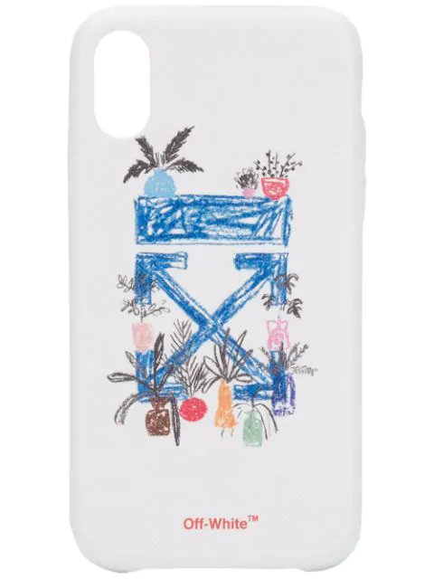 Shop Off White Hand Drawn Effect Iphone Xr Case In White