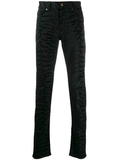 SAINT LAURENT ZEBRA PRINTED SKINNY JEANS