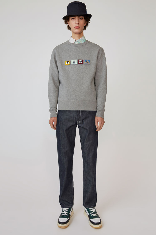 acne studios face patch jeans