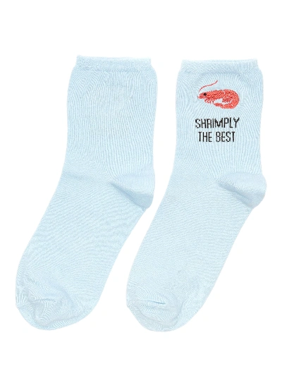 TOPSHOP 'Shrimply The Best' slogan graphic embroidered socks