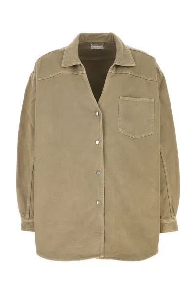 1989 STUDIO ARMY GREEN DENIM OVERSIZE SHIRT