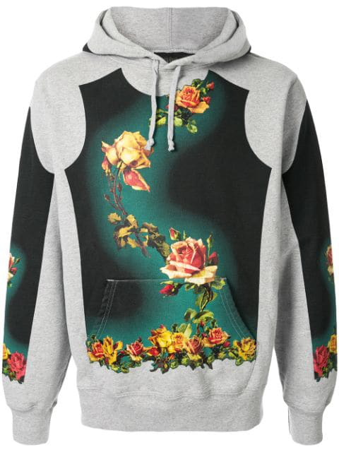 floral hooded sweatshirt