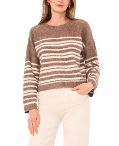 1.STATE WOMEN'S STRIPED LONG SLEEVE CREWNECK SWEATER